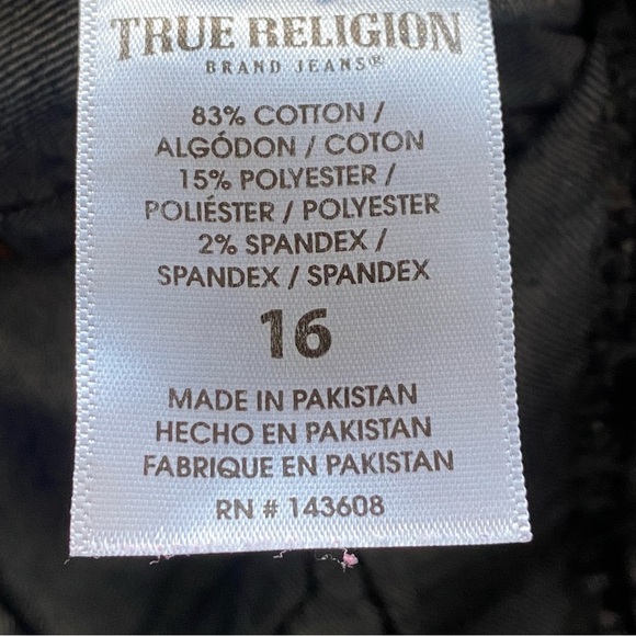 Distressed True Religion Blue Jeans Junior’s Size 16 - Picture 5 of 13